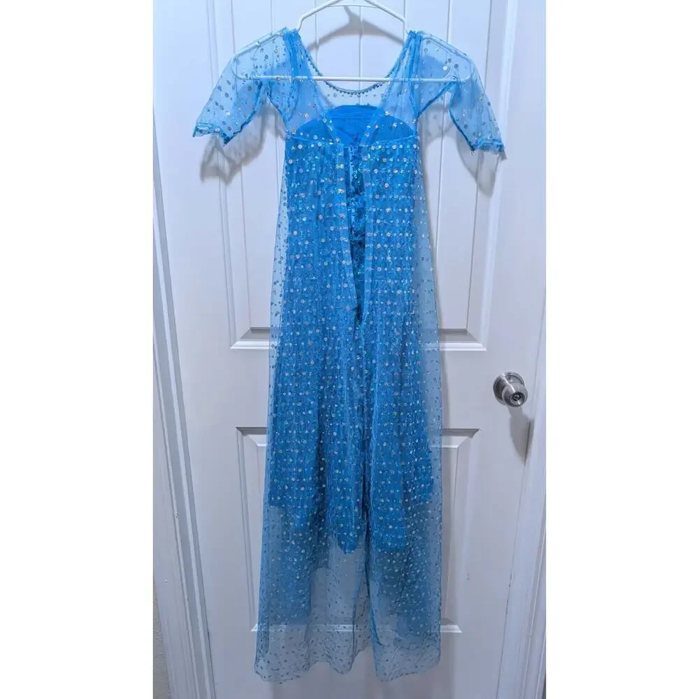 Disney Frozen 2 Elsa Blue Sequin Princess Dress Sz 4 Halloween Costume Cosplay